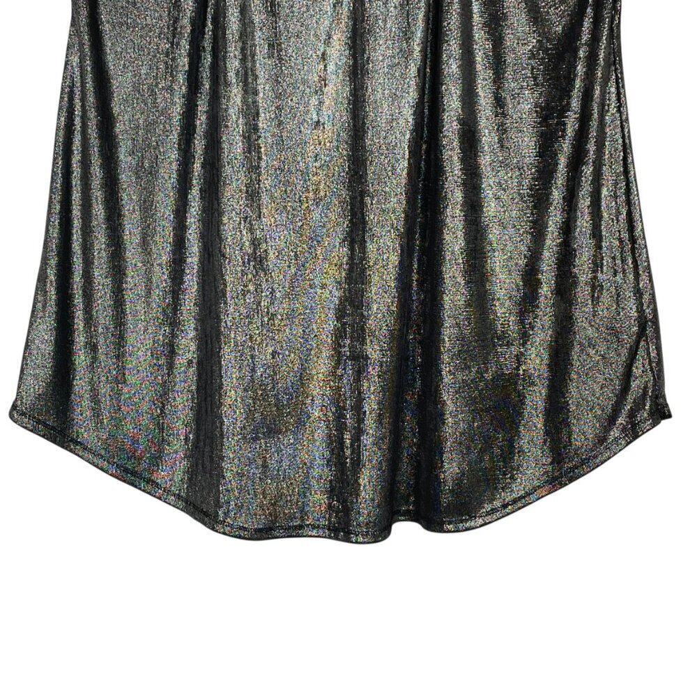 RACHEL Rachel Roy Silver-Gray Metallic Chain-Strap Racerback V-Neck Tank Top XL - Picture 8 of 14